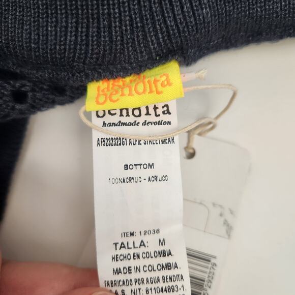 Agua Bendita Alfie Streetwear Crochet Bottoms Black Size Medium NWT - Picture 6 of 6